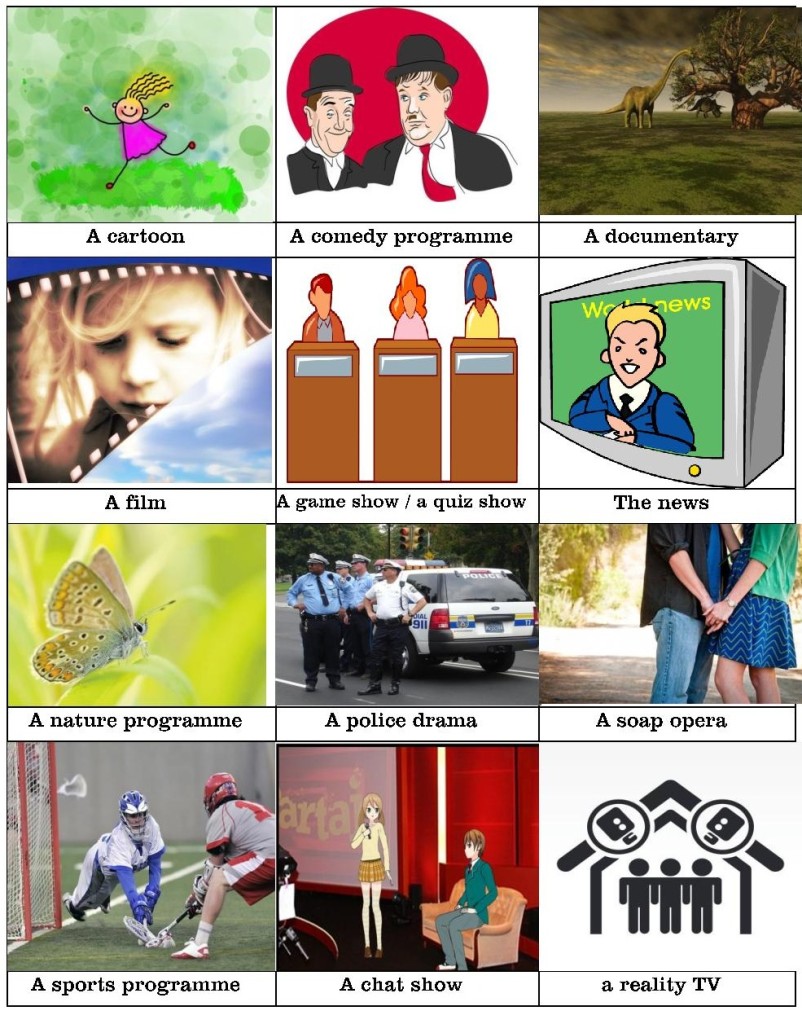 TV programmes pictionary: learn the vocabulary