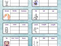 Irregular verbs cards for associative learning