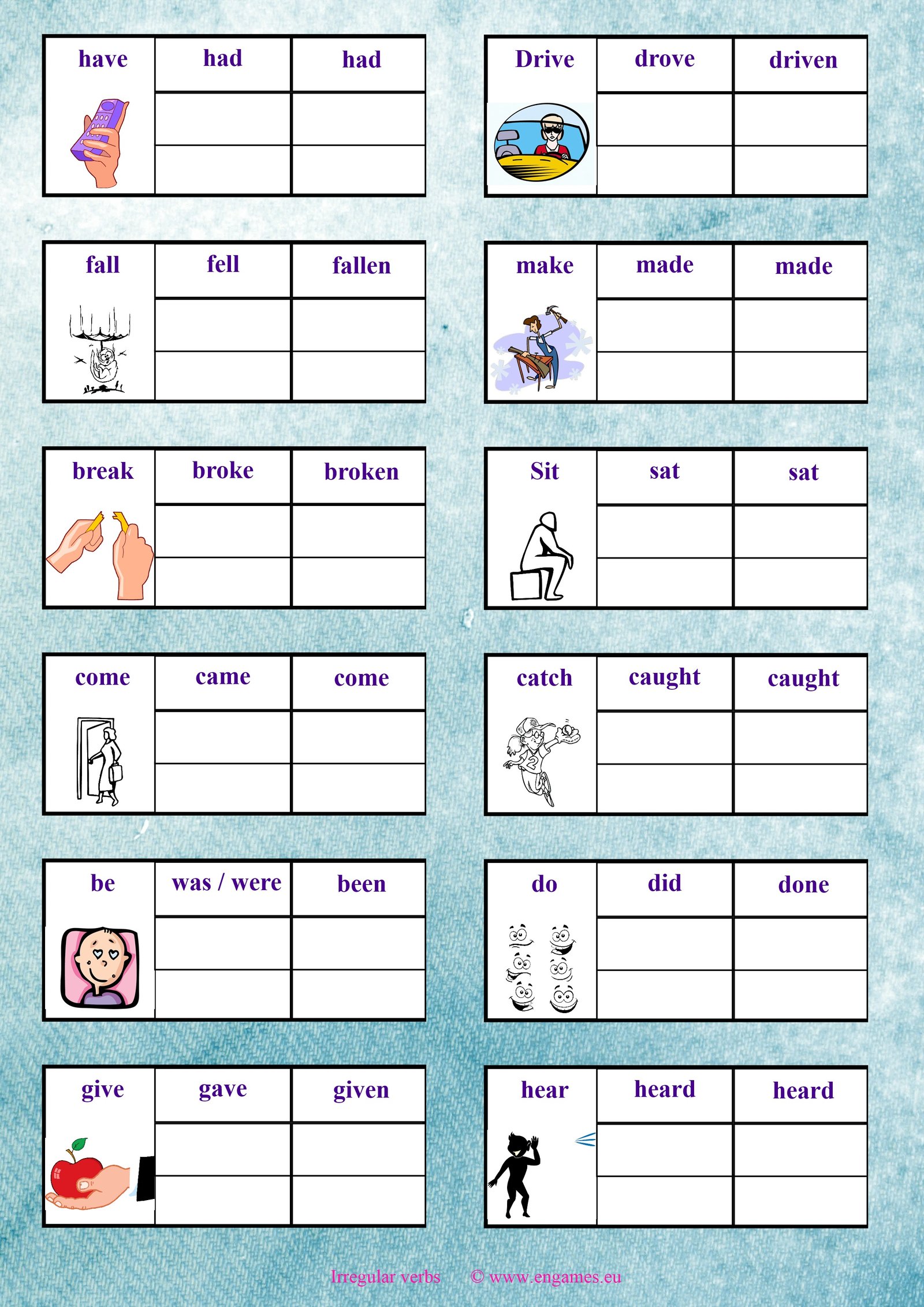 Irregular Verbs Again Games To Learn English