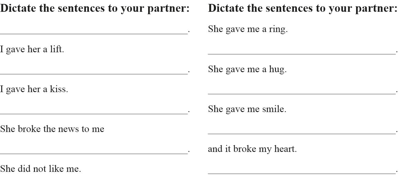 BREAK and GIVE collocations worksheet 6