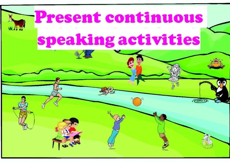 Present continuous tense speaking - Games to learn English