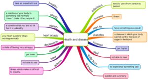 Health and disease vocabulary mind map